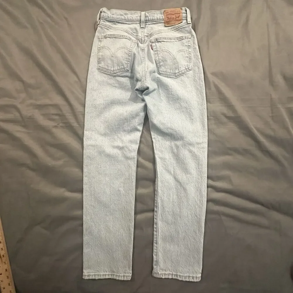 Levi's 501 Jeans Women's 26x30 Button Fly Skinny Denim Light Wash Festival